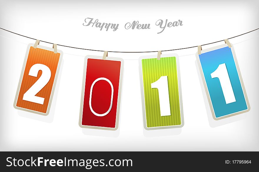 New year card. Vector art