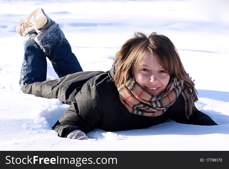 Young woman in the snow