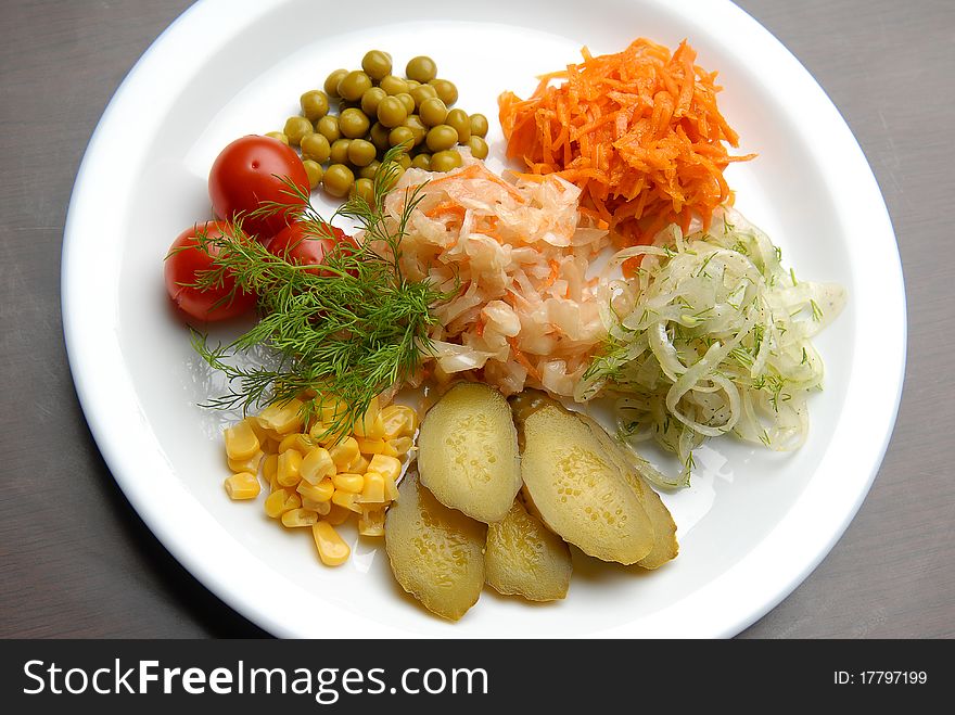 marinated vegetables puff cucumber, tomatoes