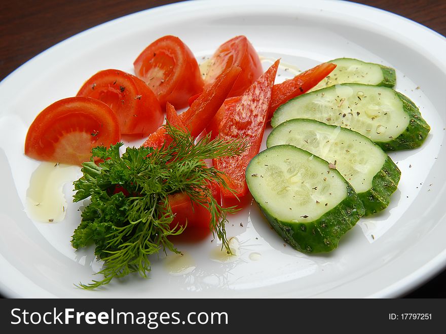 Fresh mixed vegetables on a plate