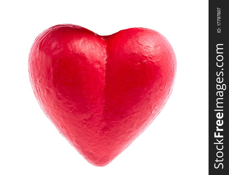 Red heart on a white background