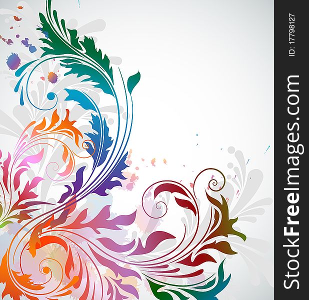 Colorful floral background for your design