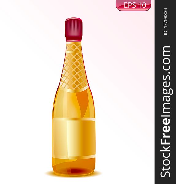 Vector illustration of golden champagne. Vector illustration of golden champagne.