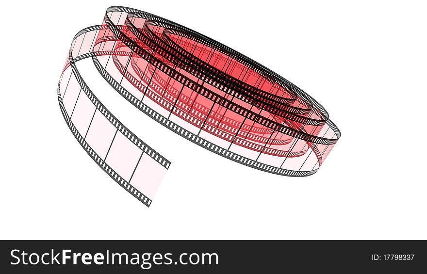 Red Segment Color Film Rolled Down