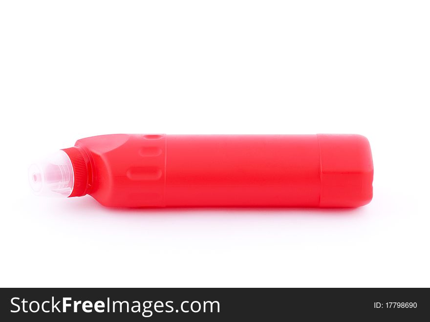 Red plastic bottle