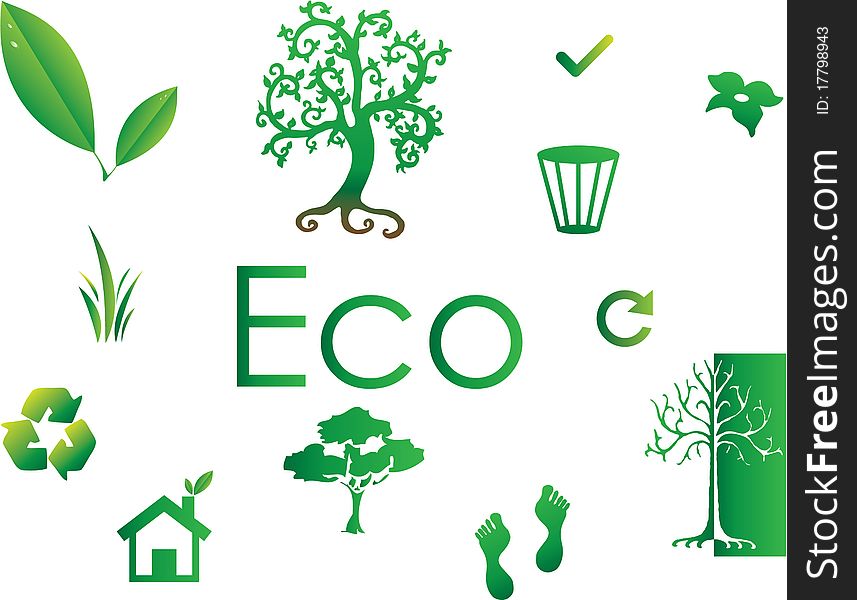 12 ecology icons for web