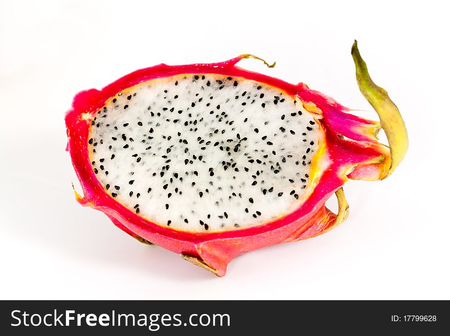 Pitaya, fresh dragon fruit isolated on white backg