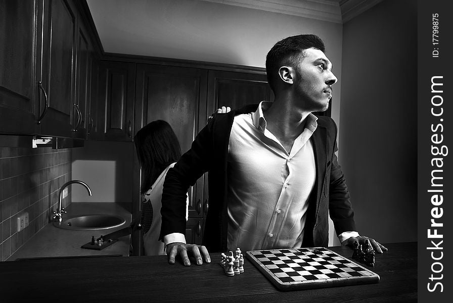 Chessplayer. Conceptual Photo.