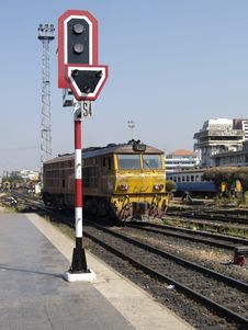 Railway Signal And Locomotive Stock Photos