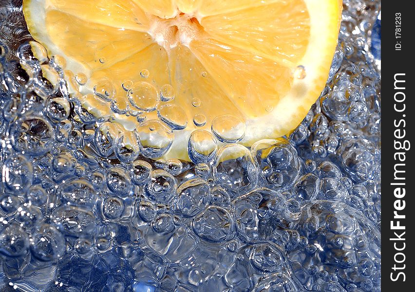 Fresh lemon in water