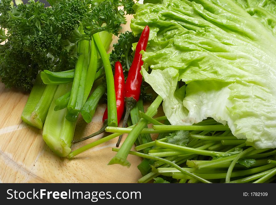 Vegetables spread out on a table