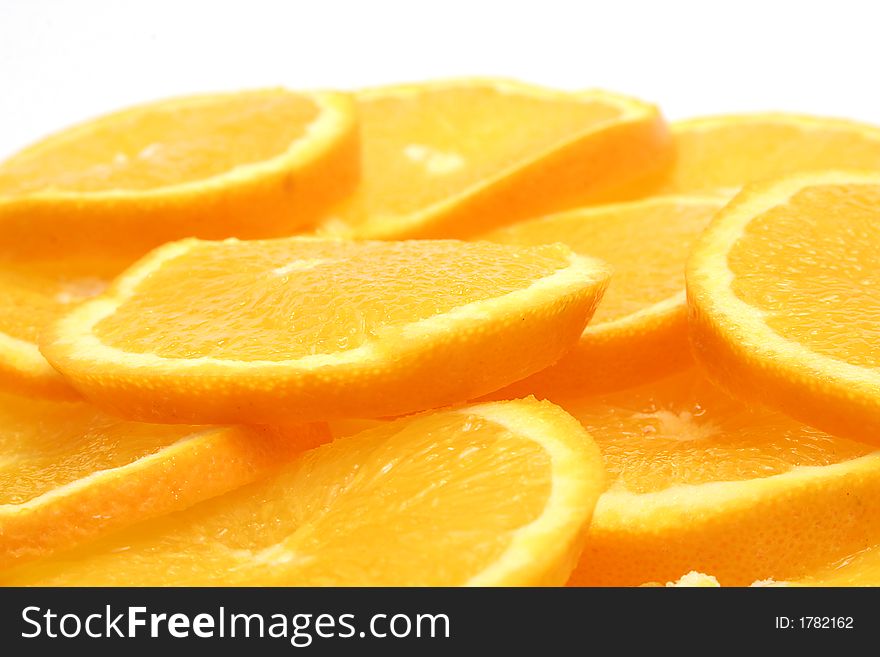 Shot of orange slices angle