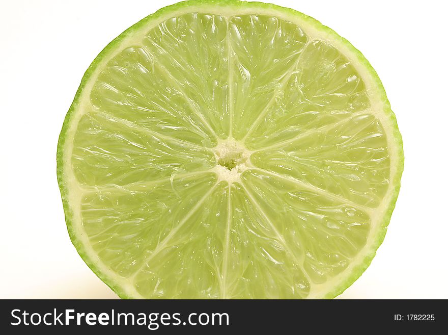 Shot of a single cut lime upclose