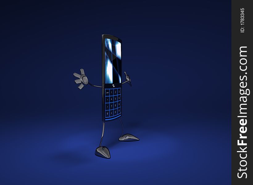 Mobile phone, 3d generated picture