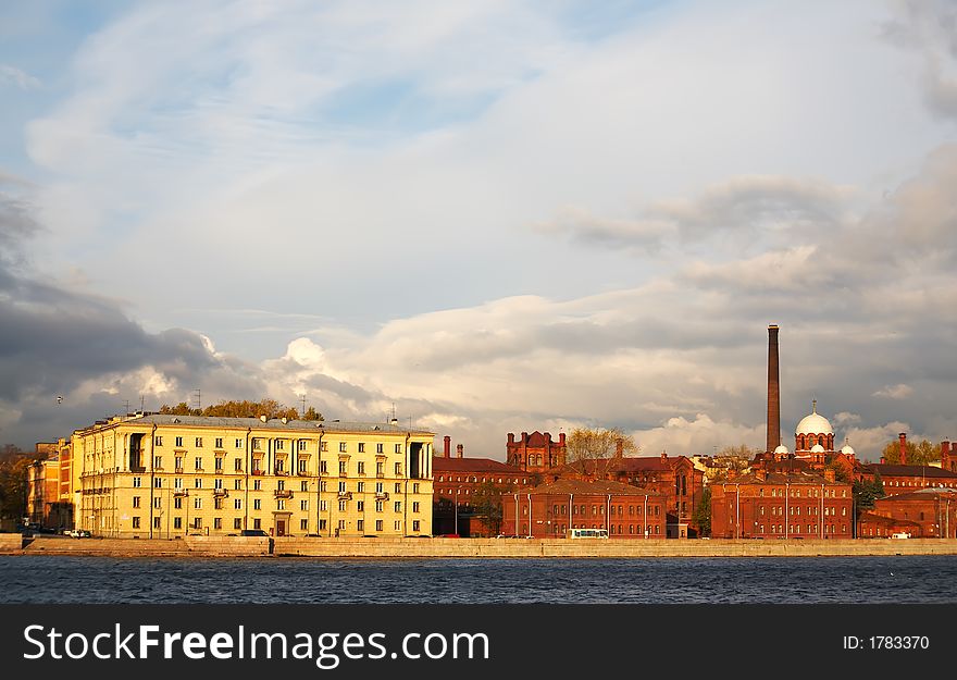 View on embankment in St.-Petersburg. View on embankment in St.-Petersburg