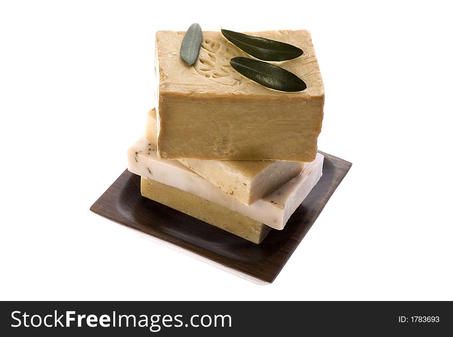 Spa. Natural Soaps And Olive Leaves