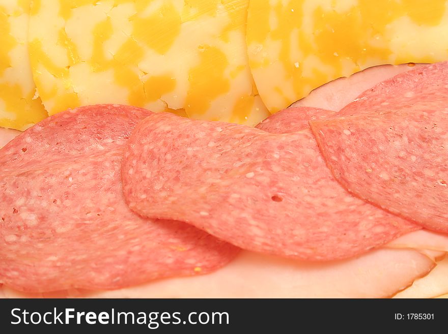 Shot of an open meat & cheese upclose