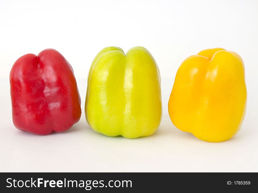 Group of red,green and yellow bellpeppers