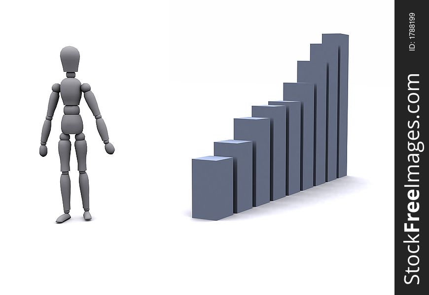 3d Man And Graph