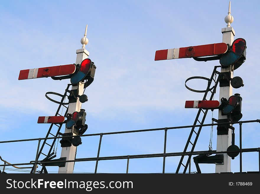 Vintage Railway Signal Gantry on Preservation Railway