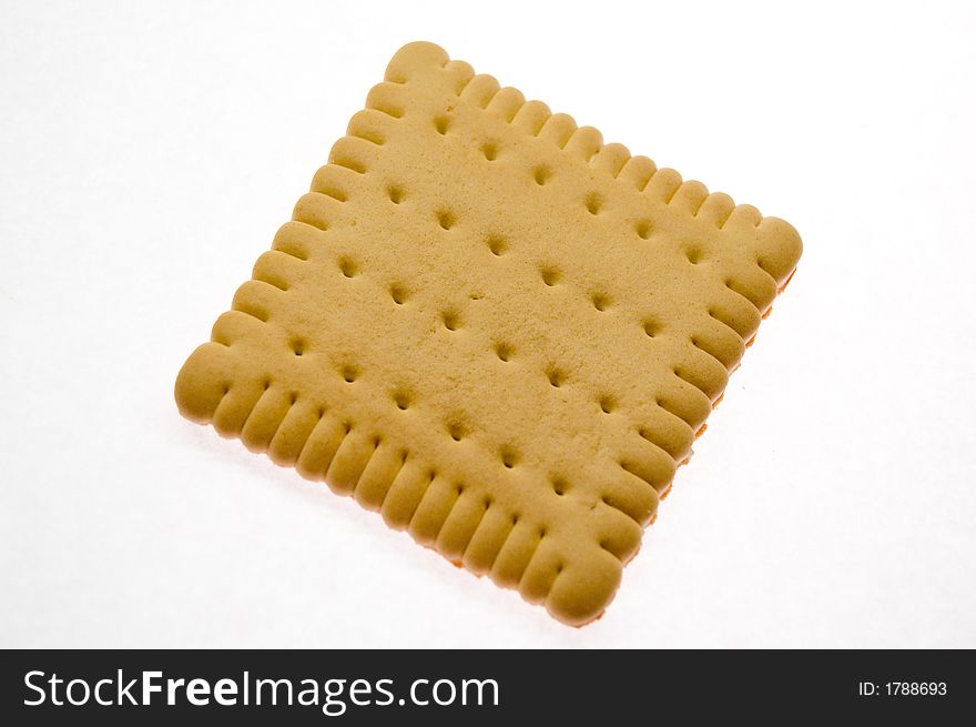 Square cookies on isolated background, bisquit