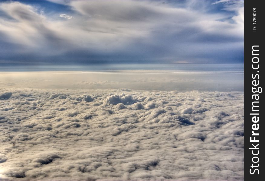 View on storm clouds from above point. It was a heavy rain down below at this moment. View on storm clouds from above point. It was a heavy rain down below at this moment.