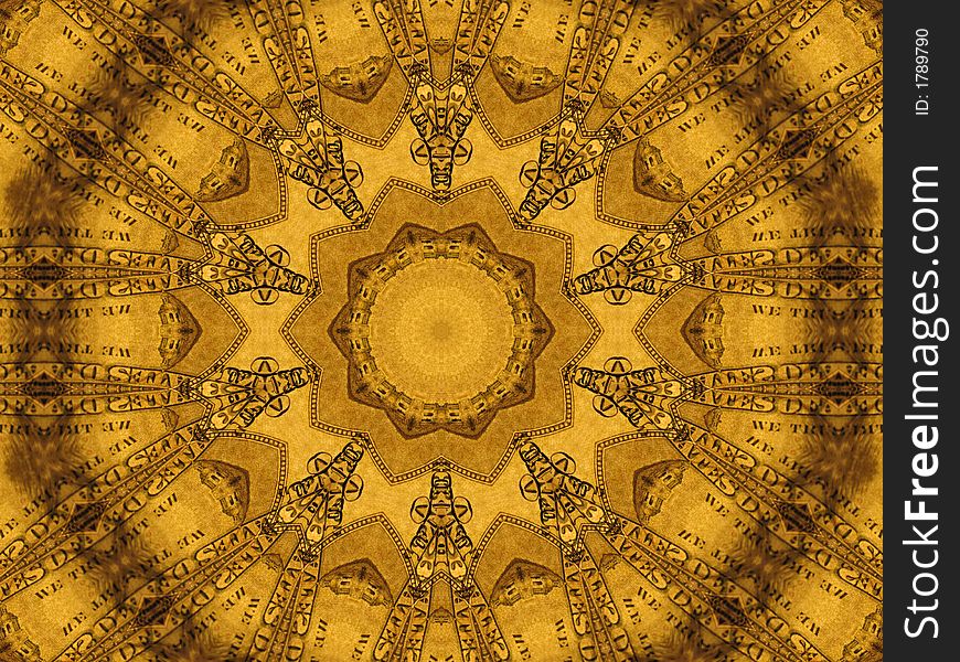 Kaleidoscope concentric abstract pattern background