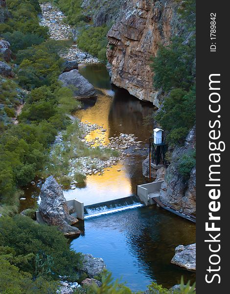 Weir in Elandskloof close to Paarl South Africa. Weir in Elandskloof close to Paarl South Africa