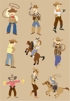 Cartoon Wild West Cowboy Icon Royalty Free Stock Images Cartoon Wild West Cowboy Icon Royalty Free Stock Images