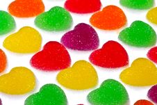 Heart Shape Colorful Jelly Coated With Sugar Stock Images Heart Shape Colorful Jelly Coated With Sugar Stock Images