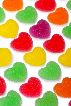 Heart Shape Colorful Jelly Coated With Sugar Royalty Free Stock Photography Heart Shape Colorful Jelly Coated With Sugar Royalty Free Stock Photography