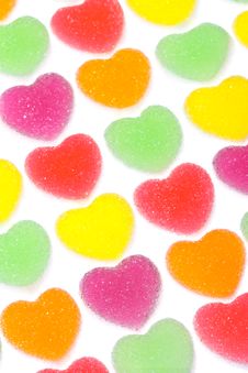 Heart Shape Colorful Jelly Coated With Sugar Royalty Free Stock Images Heart Shape Colorful Jelly Coated With Sugar Royalty Free Stock Images