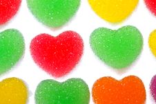 Heart Shape Colorful Jelly Coated With Sugar Stock Images Heart Shape Colorful Jelly Coated With Sugar Stock Images