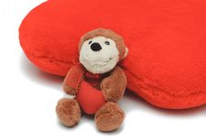 Little Teddy-bear Holding Red Heart Royalty Free Stock Photos Little Teddy-bear Holding Red Heart Royalty Free Stock Photos