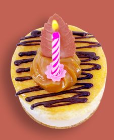 Cupcake With Candle. Royalty Free Stock Images Cupcake With Candle. Royalty Free Stock Images