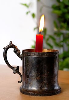 Candlestick On The Table. Royalty Free Stock Images Candlestick On The Table. Royalty Free Stock Images