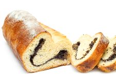 Home-baked Roll With Poppy Seeds And Raisins Stock Image Home-baked Roll With Poppy Seeds And Raisins Stock Image