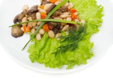 Warm Salad Of Beans And Fried Mushrooms Royalty Free Stock Images Warm Salad Of Beans And Fried Mushrooms Royalty Free Stock Images