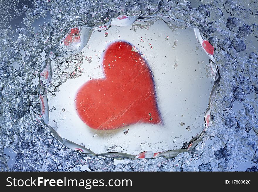 Heart Shape In Ice