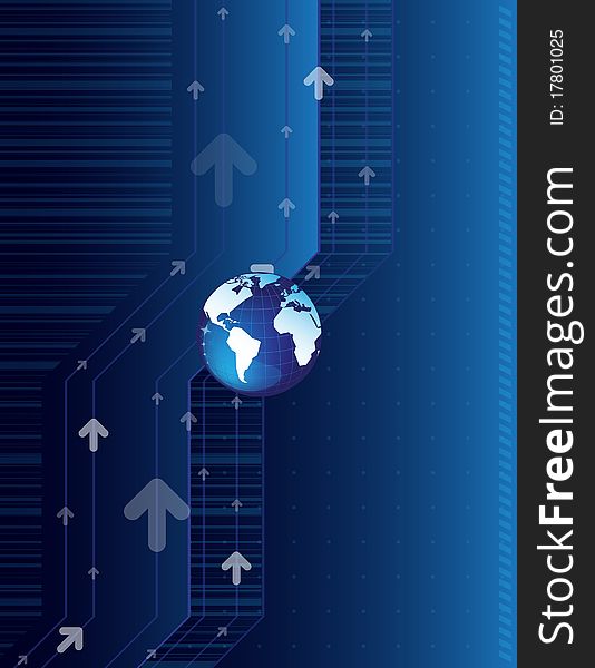 Abstract background with arrows and world map. Abstract background with arrows and world map
