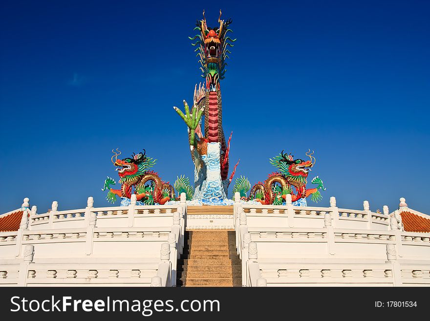 Chinese style dragon statue, taken in Thailand