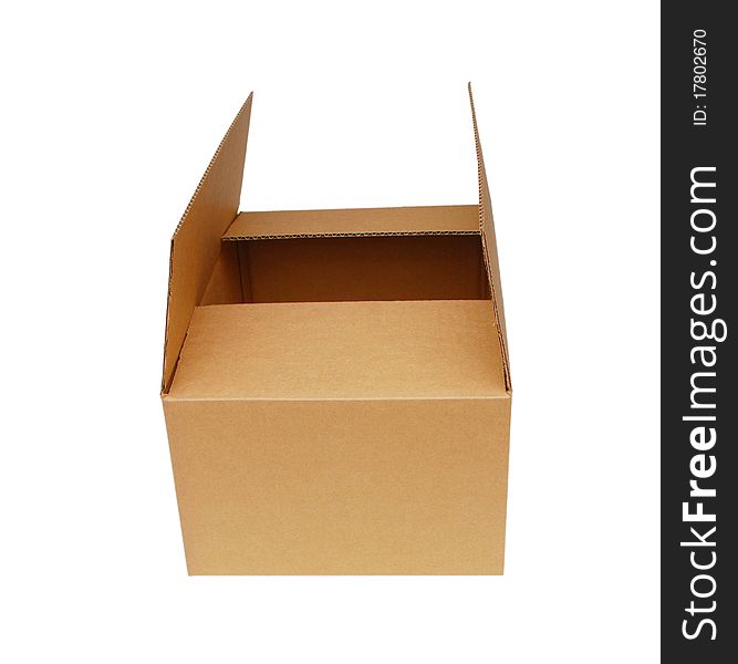 An open cardboard box background. An open cardboard box background