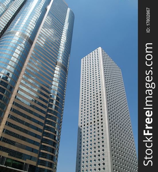 Skyscrapers on a modern building