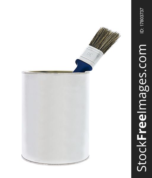 Paint can with blue can