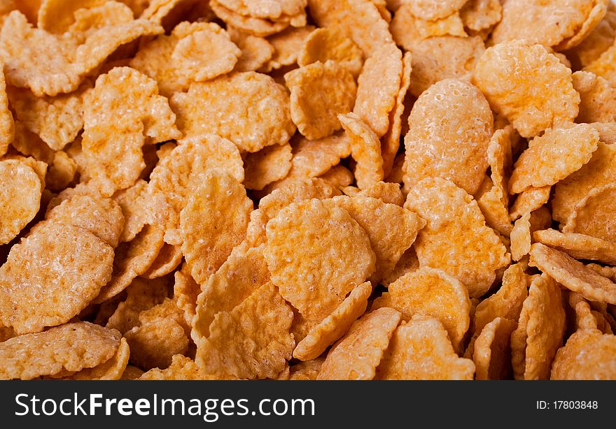 Background of goldish corn flakes