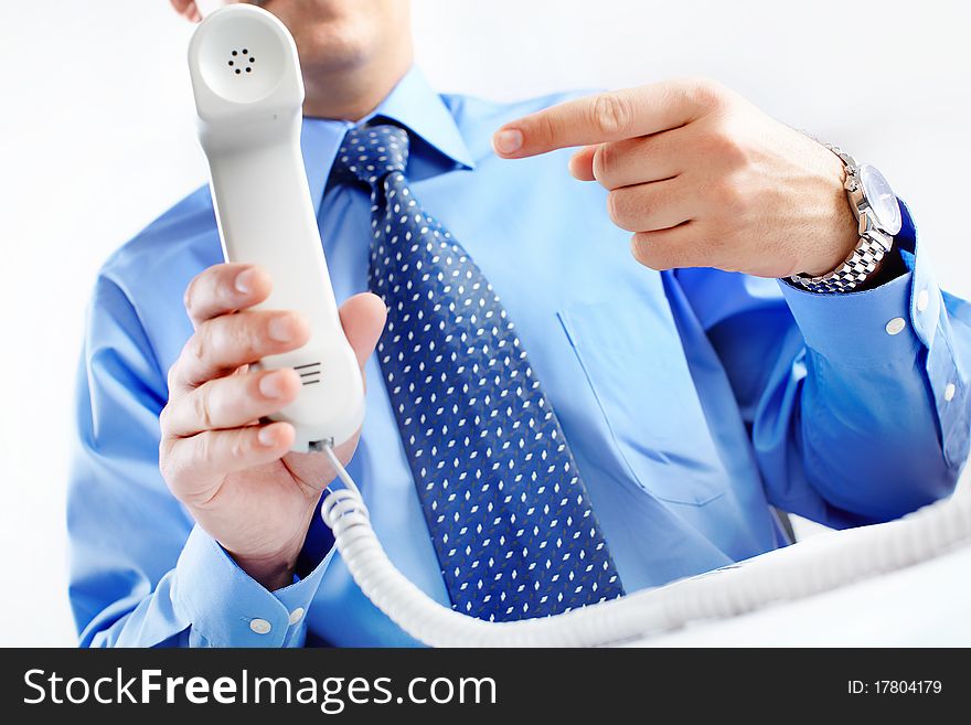 Businessman with telephone in the office