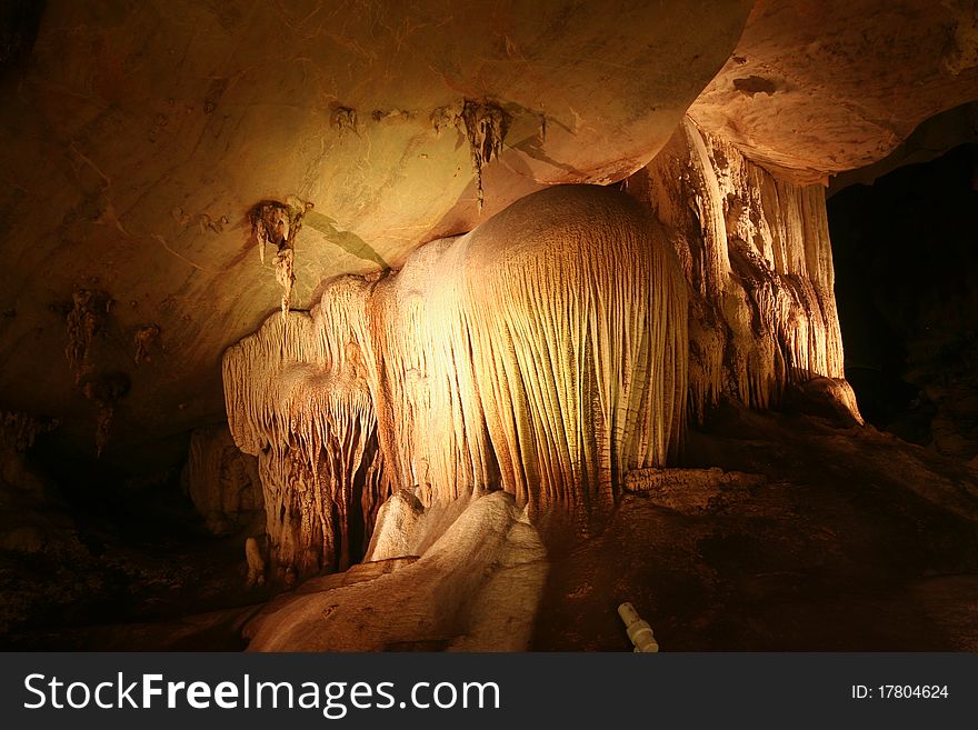 Stalactites in cave