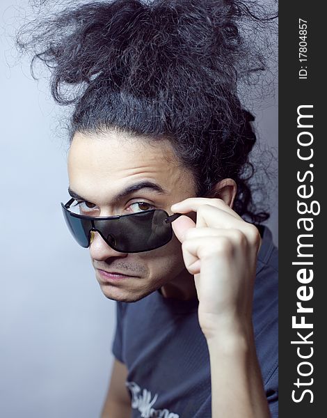 Young boy with glasses