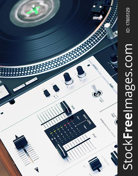 Top audio equipment of a hip-hop scratch. Top audio equipment of a hip-hop scratch