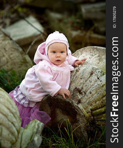 Portrait of little girl outdoor child